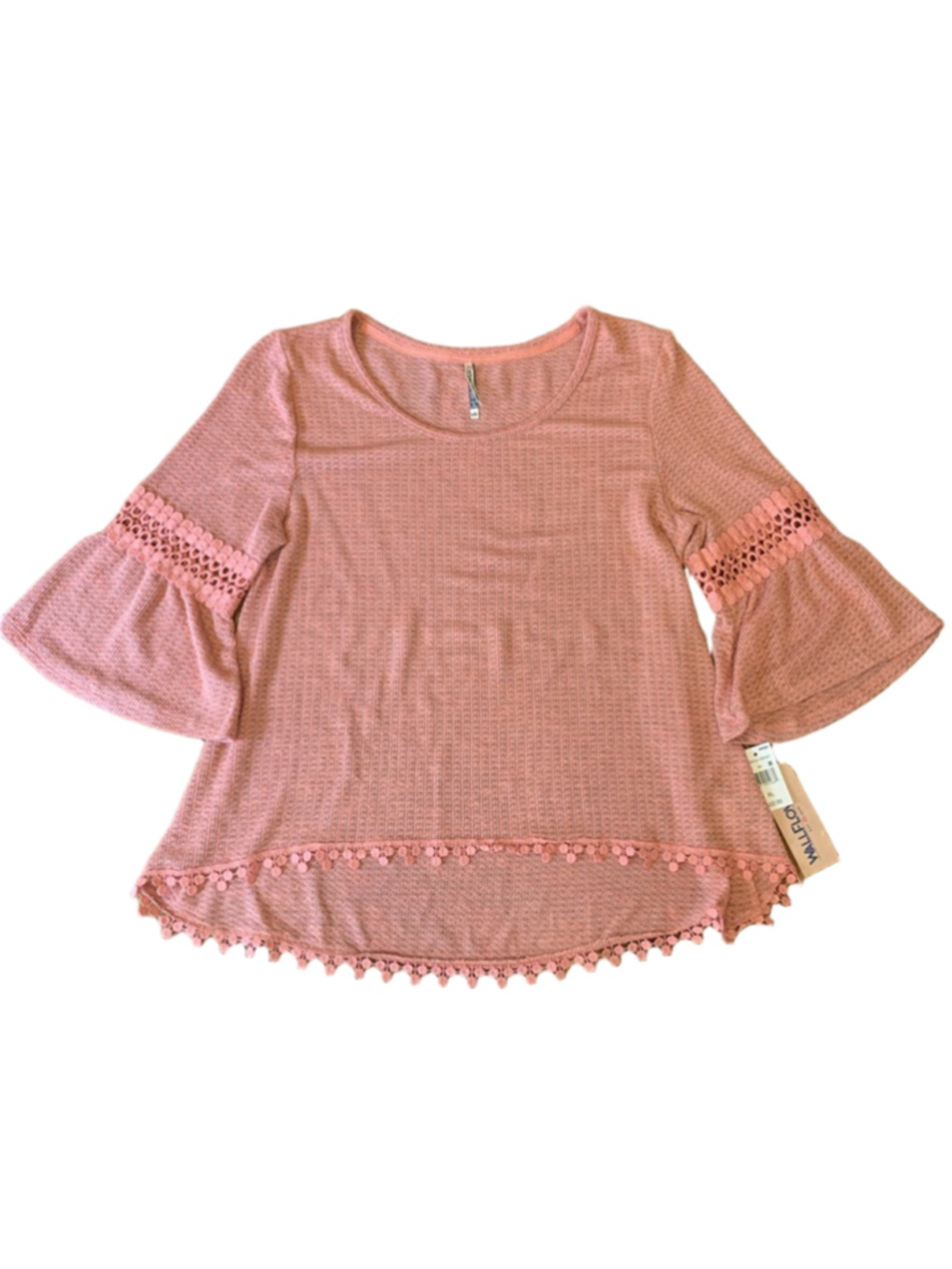 Wallflower NWT Top XL Peach Blue Knit